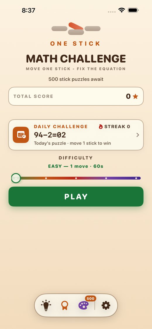 The home screen with the Daily Challenge card